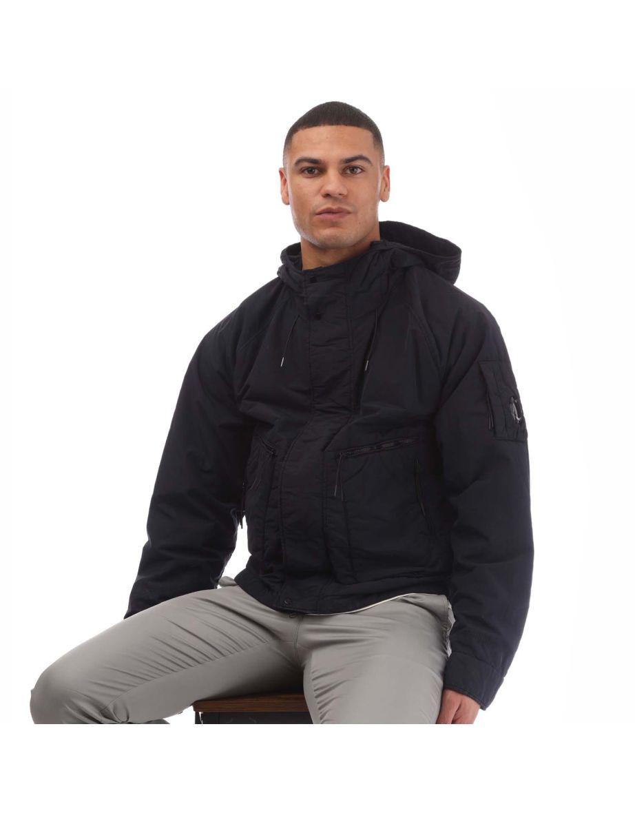Men's C.P. Company Flatt Nylon Hooded Jacket in Blue - 3