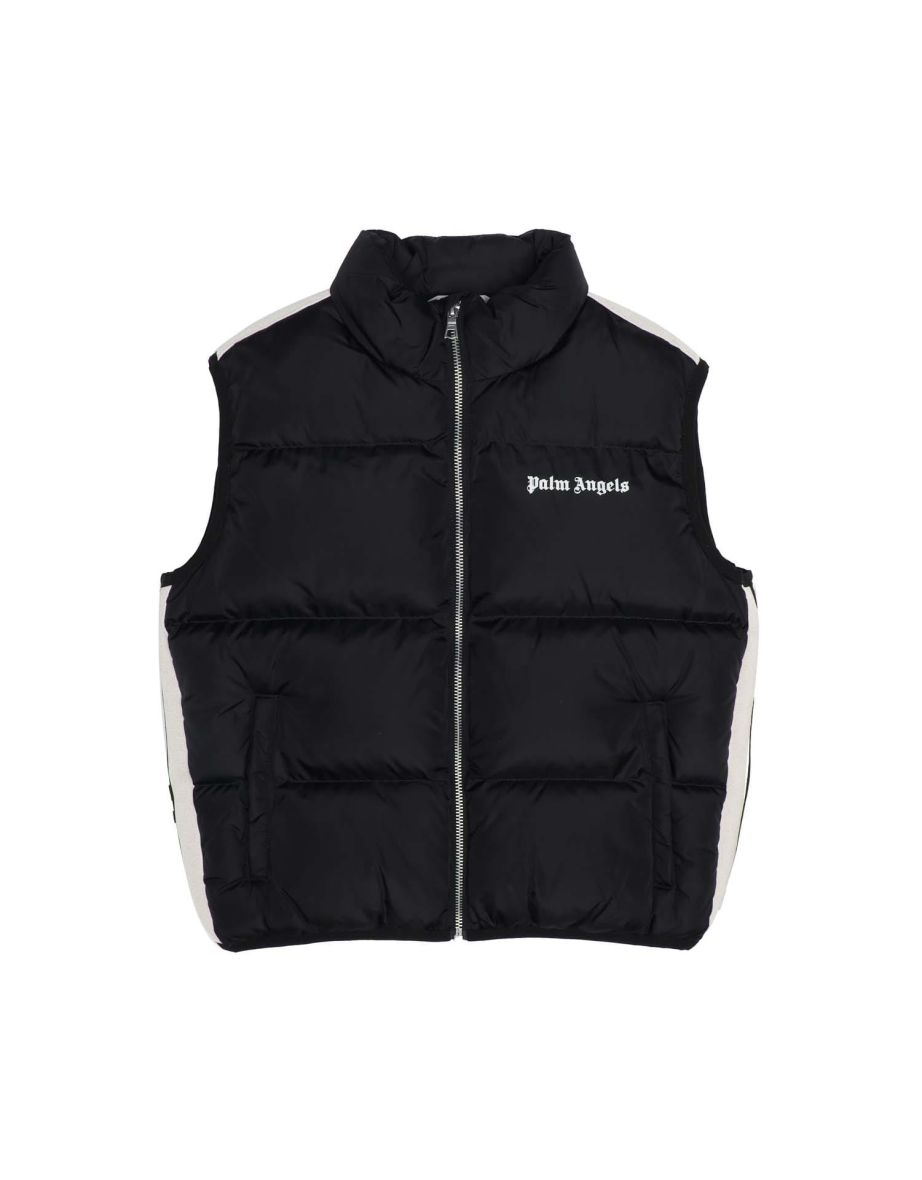 Boy's Palm Angels Juniors Logo Padded Track Vest in Black