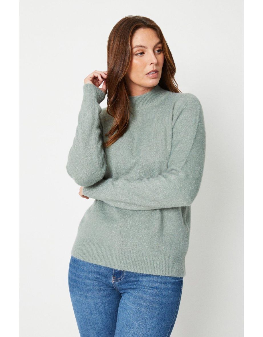 High neck hotsell fluffy jumper