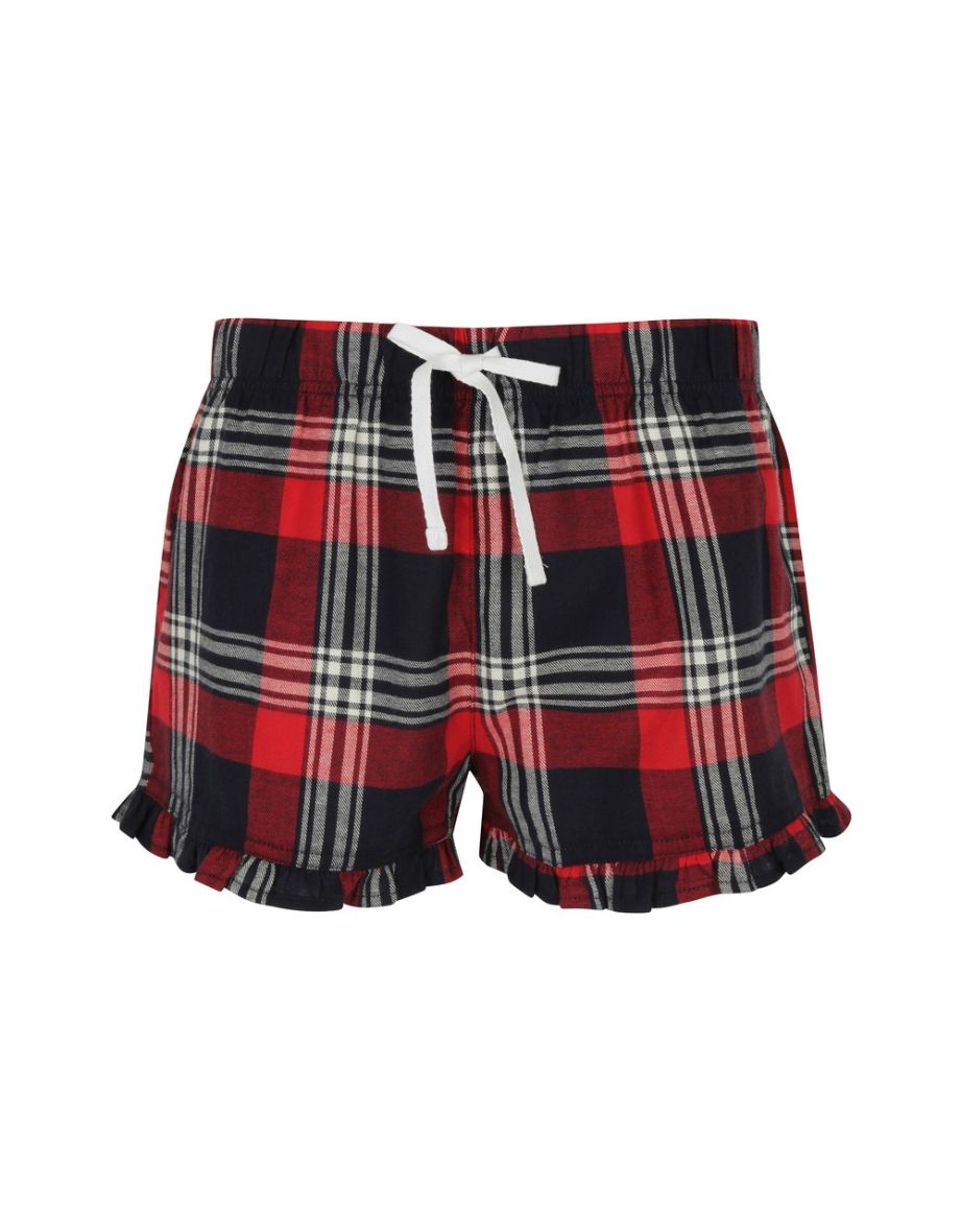 Skinnifit Womens/Ladies Tartan Shorts - Red/Navy Check