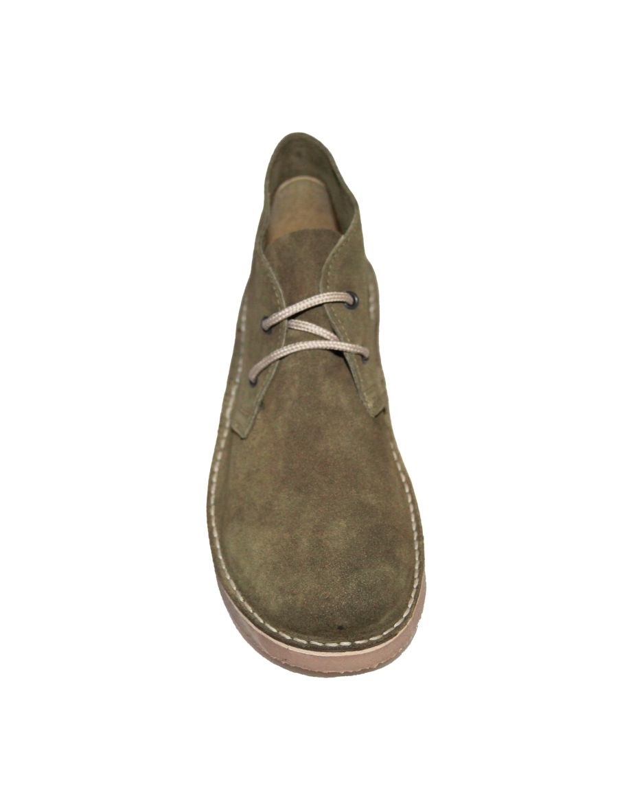 Roamers Womens/Ladies Real Suede Round Toe Unlined Desert Boots - Khaki - 3