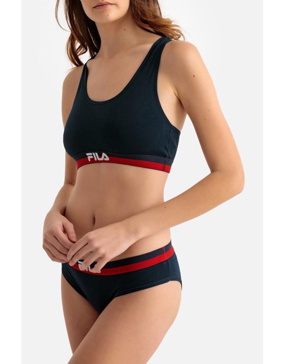 Cotton Non-Padded Logo Sports Bra