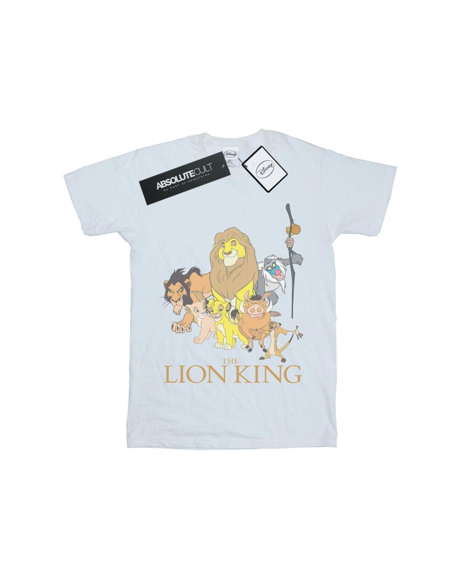 Disney Womens/Ladies The Lion King Group Cotton Boyfriend T-Shirt - White
