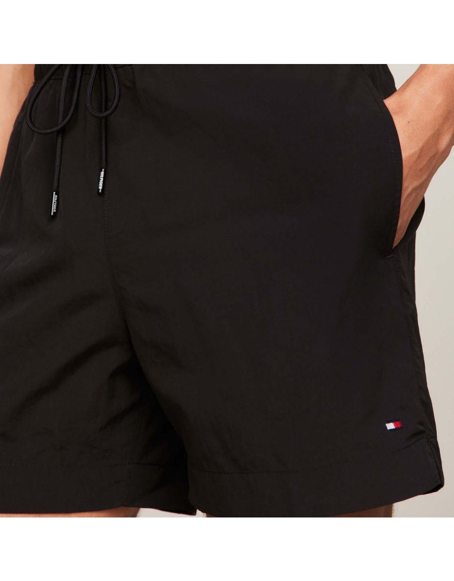 Men's Tommy Hilfiger Essential Drawstring Mid Length Swim Shorts in Black - 3