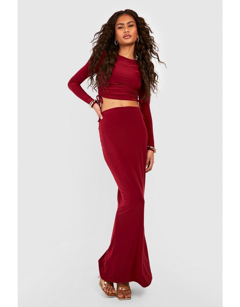 Burgundy maxi outlet skirts