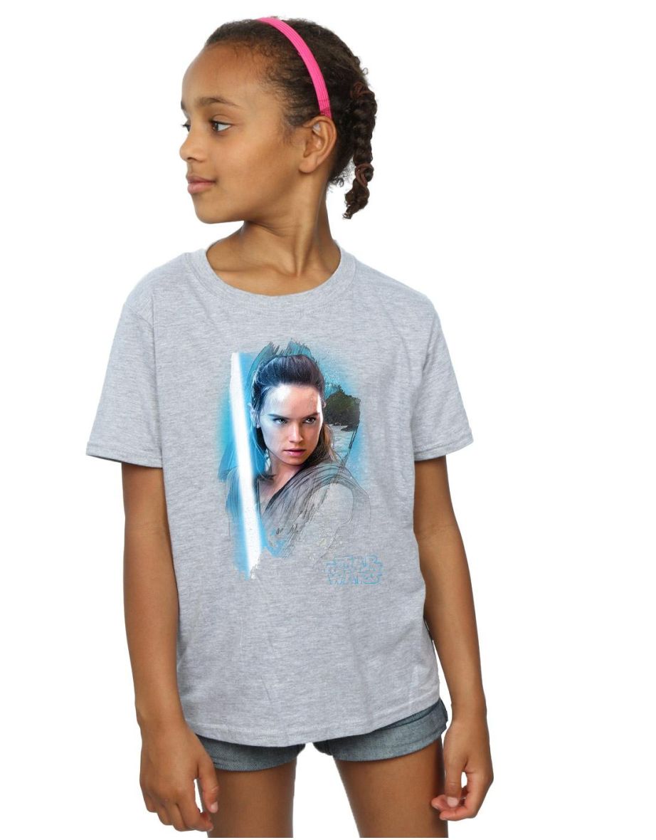 Star Wars: The Last Jedi Girls Rey Brushed Cotton T-Shirt - Sports Grey