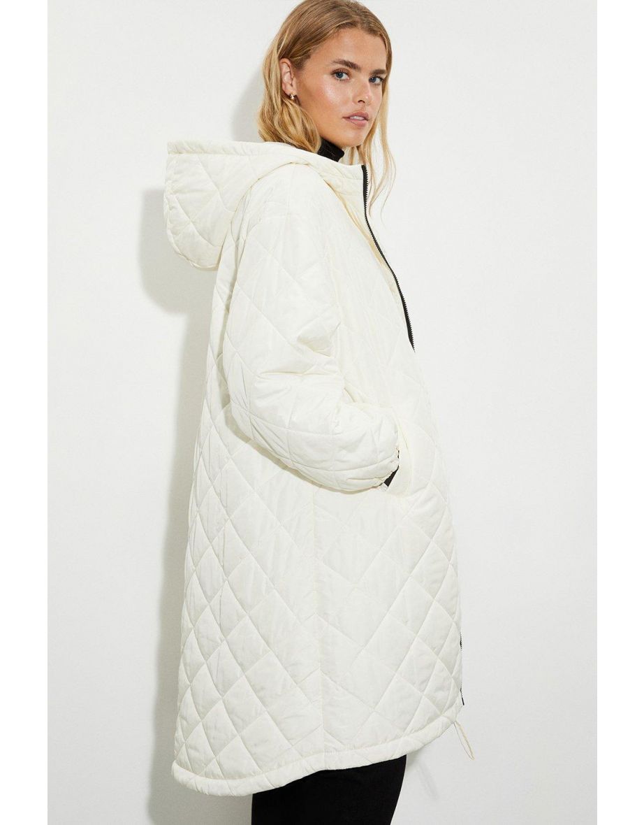 Diamond quilted shop oversized hooded parka