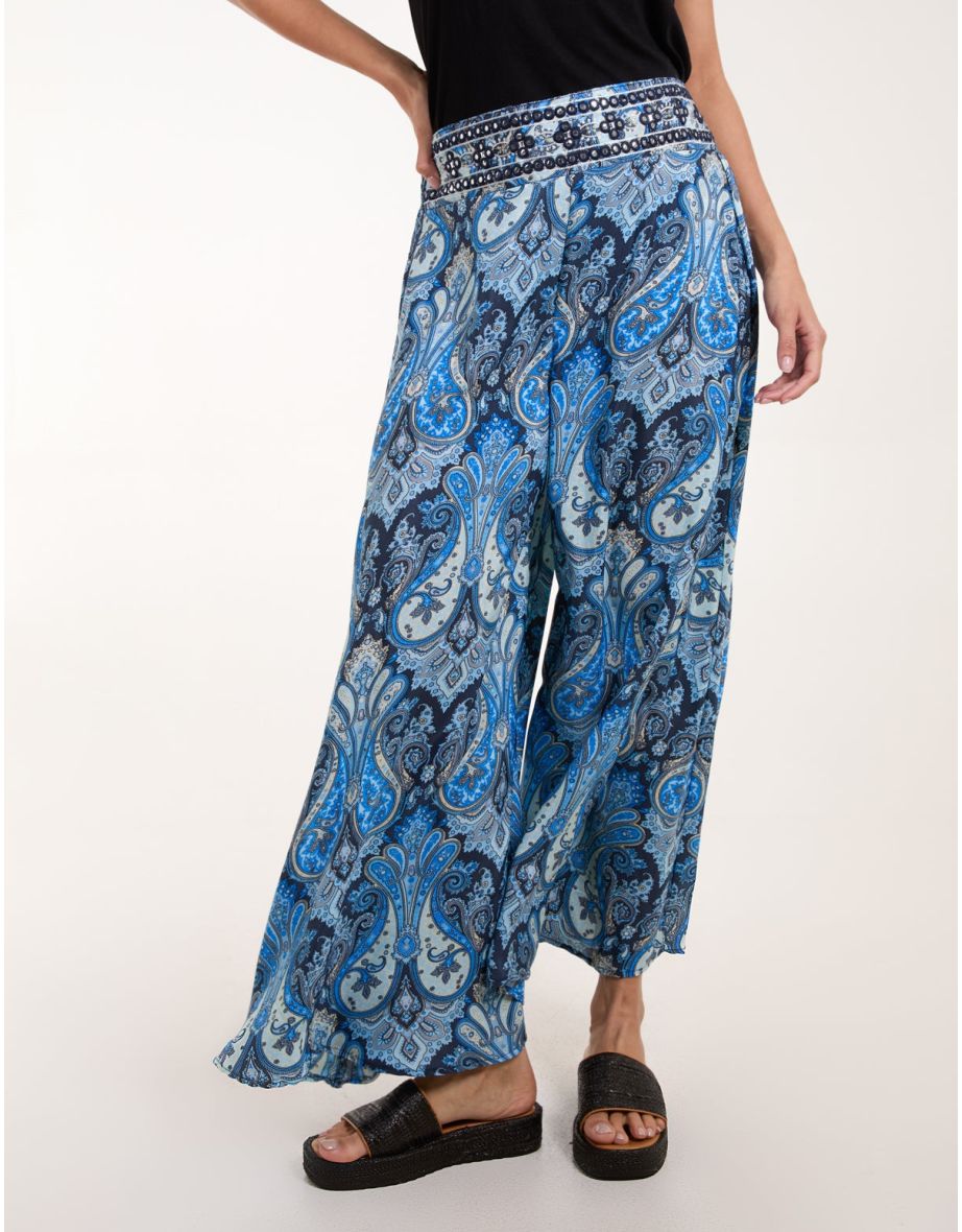 Embellished Waist Wide Leg Trouser - 3