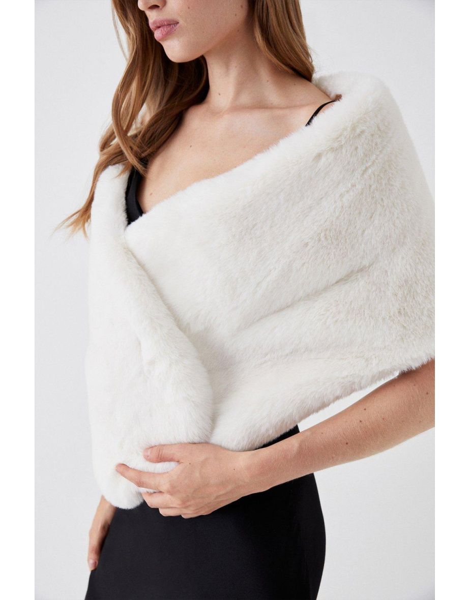 Plush Faux Fur Shoulder Stole - 3