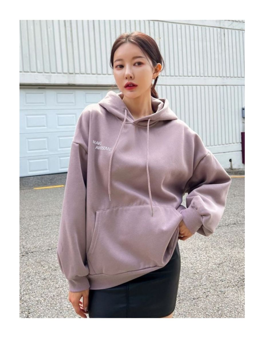 Women's Lilac Purple Confidence Printed Hoodie