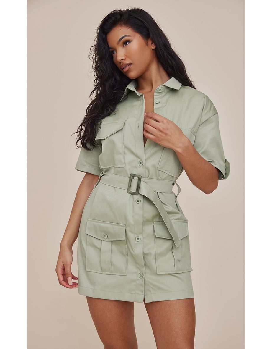 Oasis red 2024 utility shirt dress