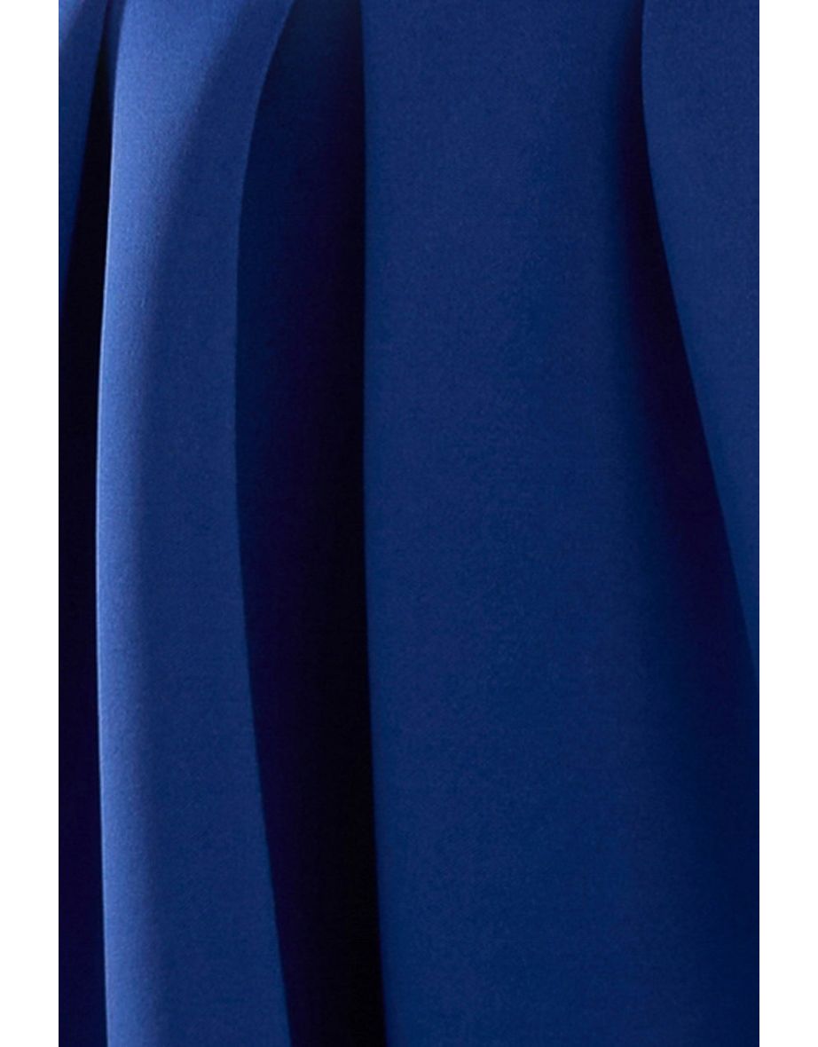 Goddiva Scuba Foam Skater Midi Dress - Royal Blue - 3