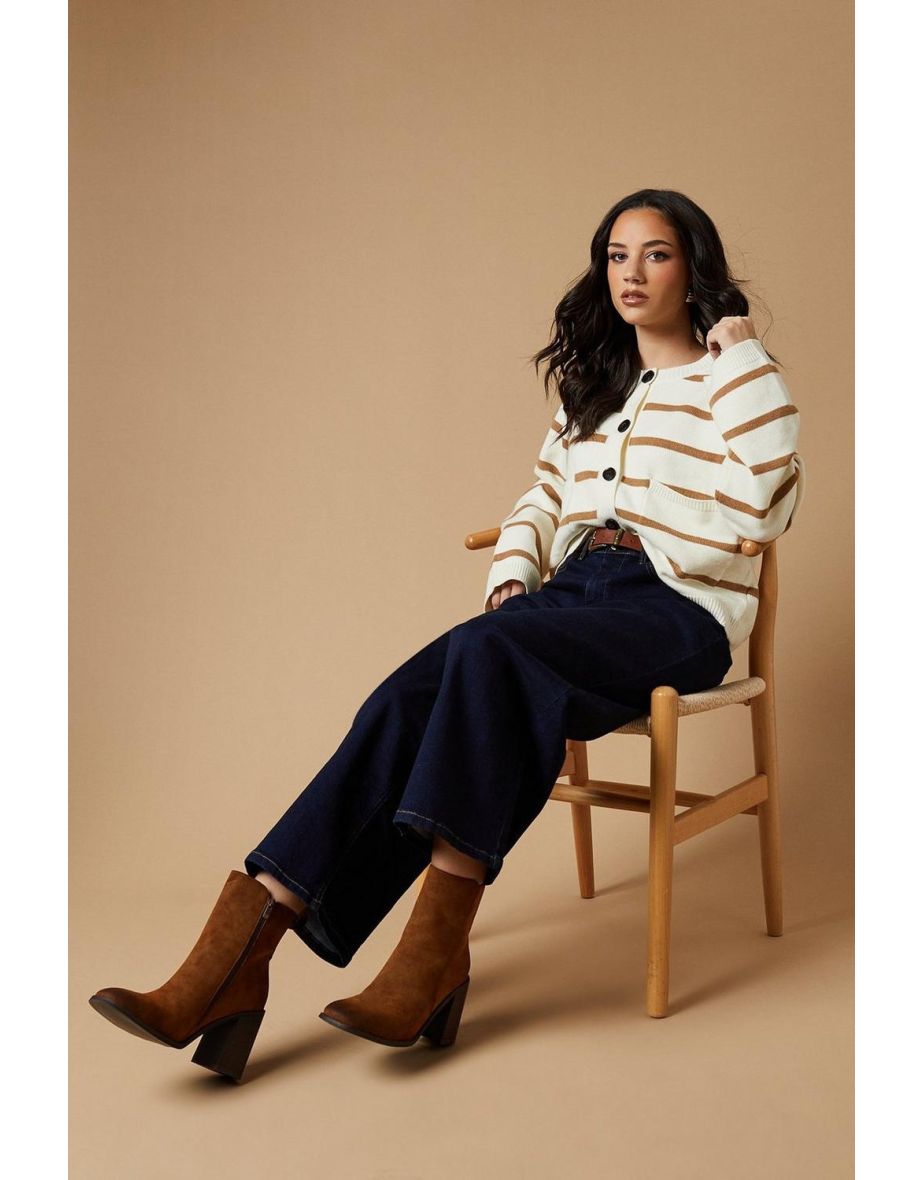 Marisol Square Toe High Block Heel Ankle Boot