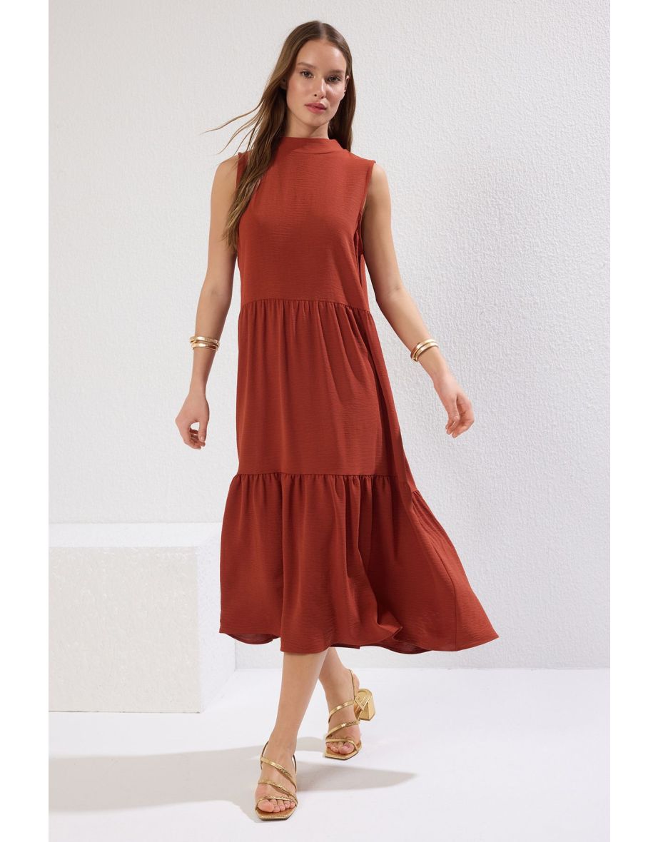 Tile Straight Cut Midi Woven Woven Dress