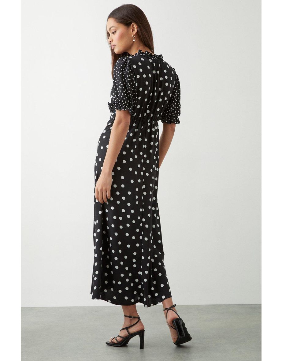 Petite Mix And Match Spot Midi Dress​ - 2