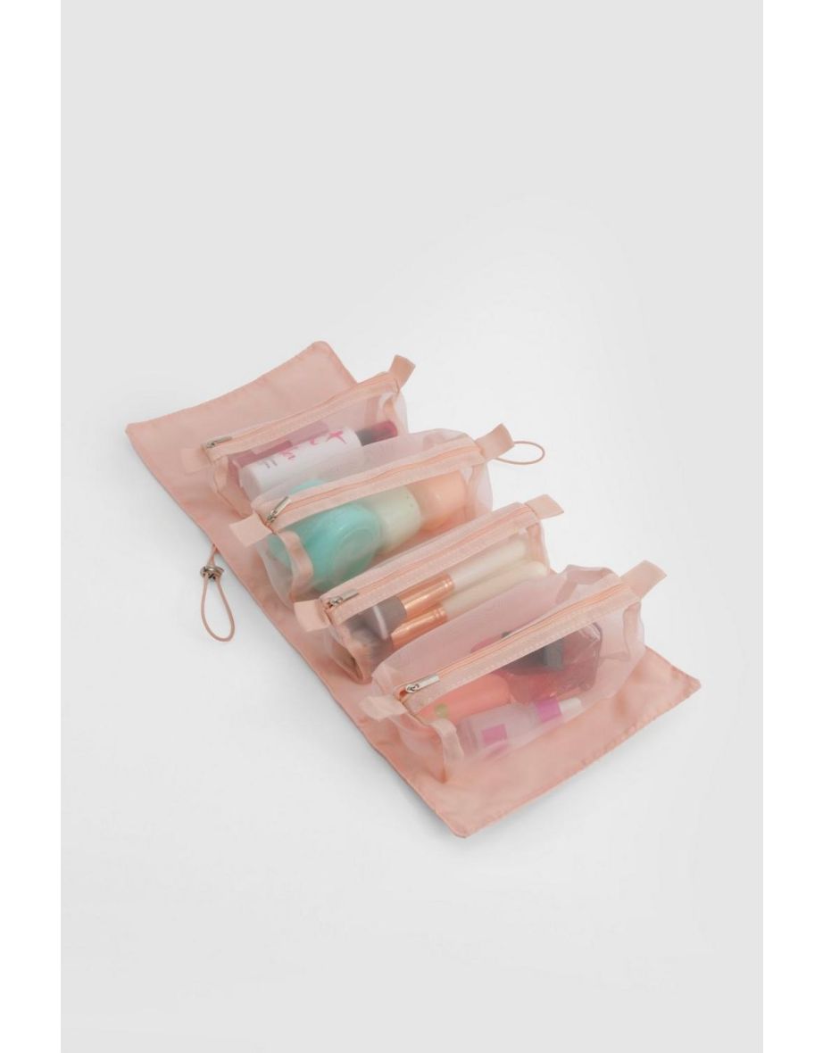 Foldable Travel Cosmetic & Makeup Organiser - pink
