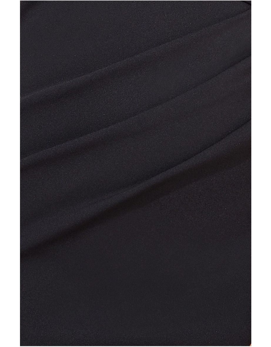Goddiva Scuba Crepe Off The Shoulder Midi - Black - 3