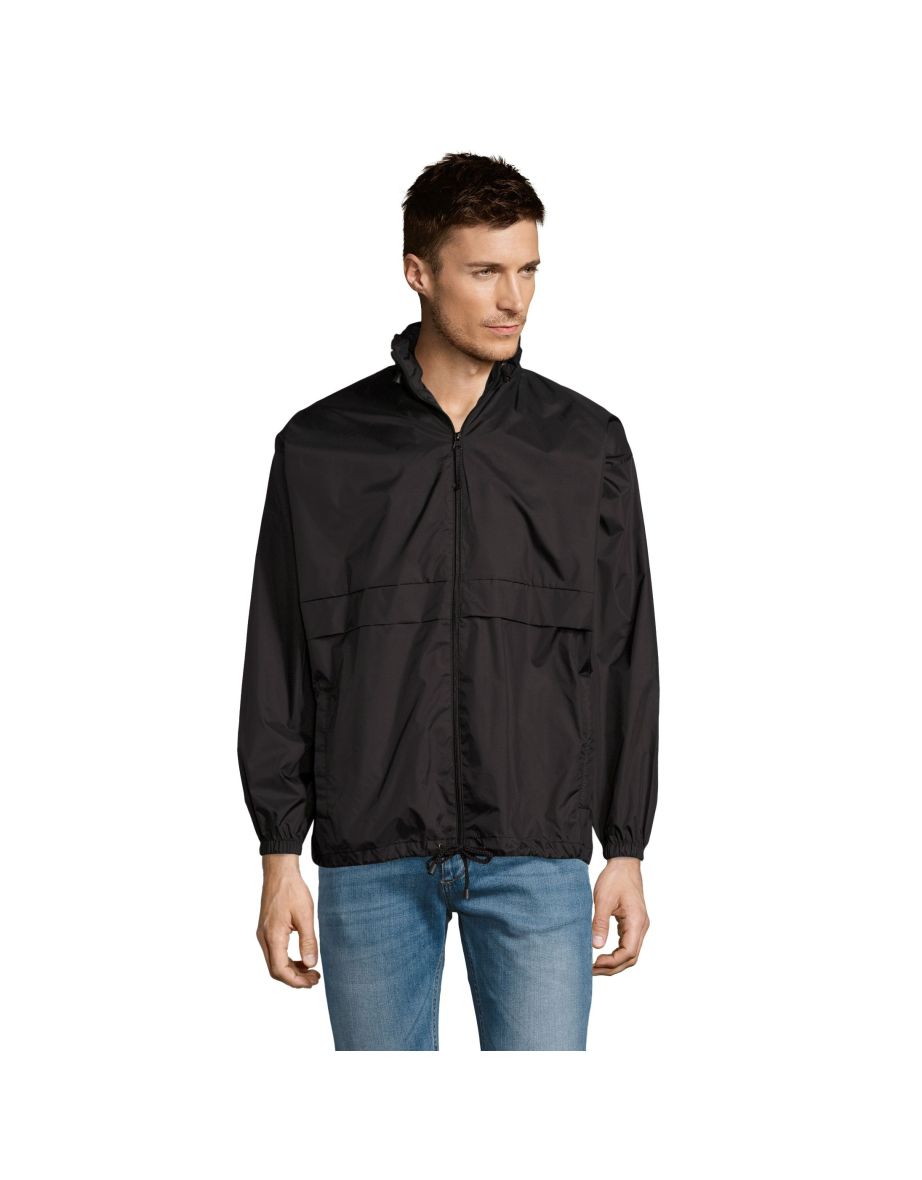 SOLS Surf Windbreaker Lightweight Jacket - Black