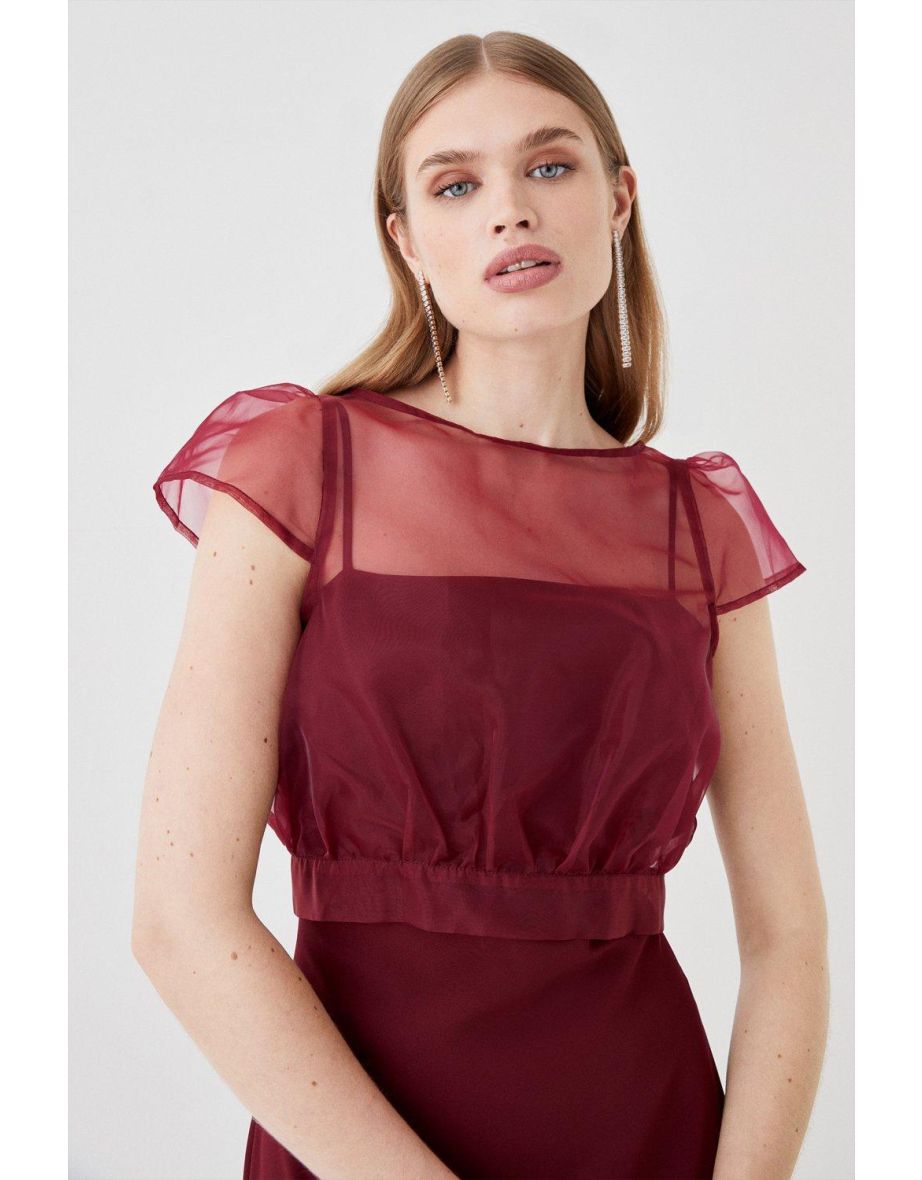 Organza Top Crepe Bodice Multiwear Bridesmaids Dress - 3