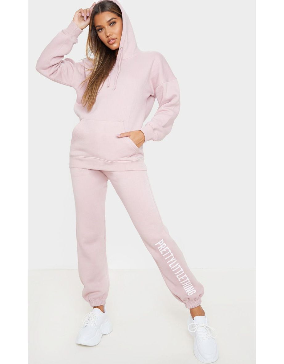 PRETTYLITTLETHING Pale Pink Slogan Joggers