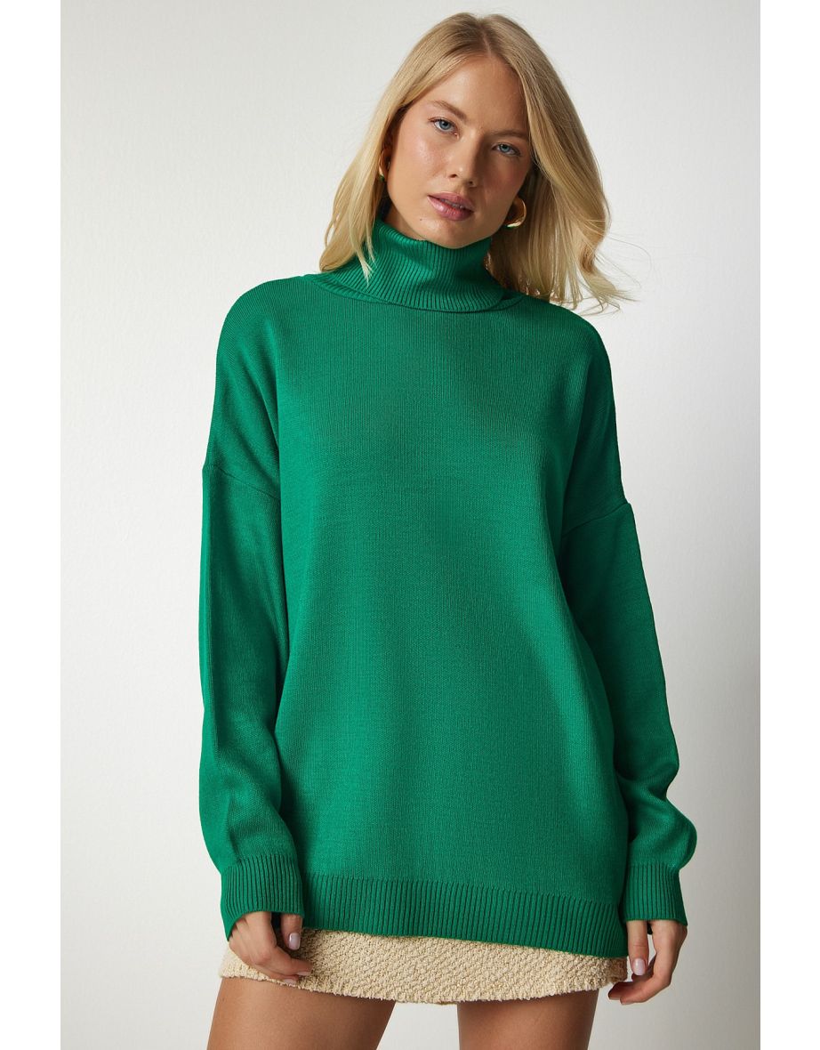 Happiness İStanbul Green Knitted Sweater