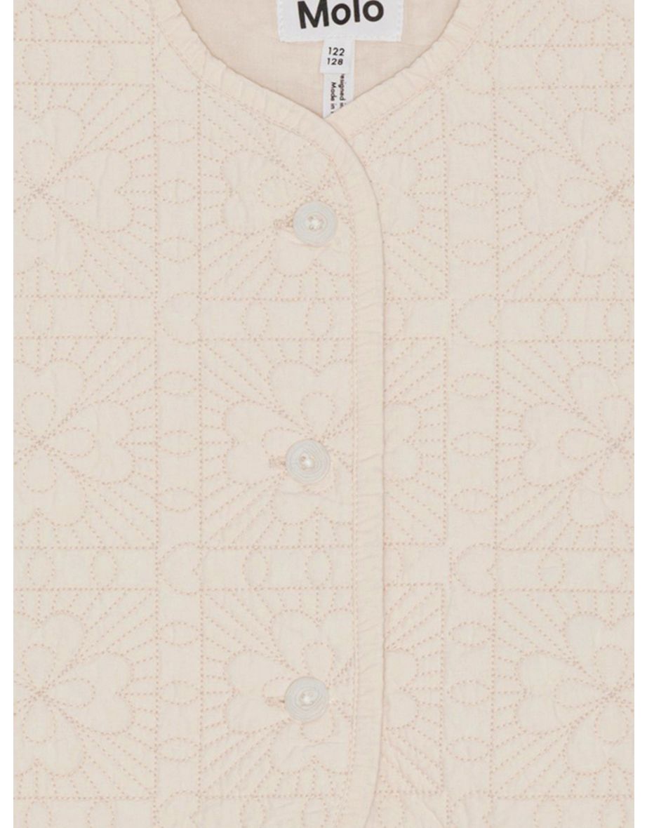 Girls Four Leaf Clover Gilet in Beige - 3