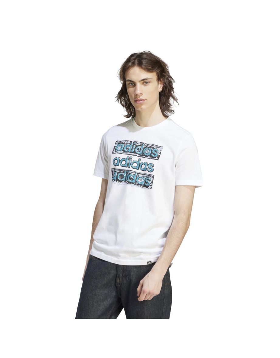 Men's adidas Dream Doodle Multi T-Shirt in White