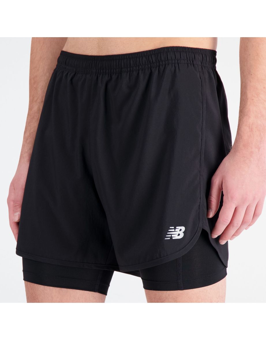 Men's New Balance Accelerate Pacer 5 Inch 2-In-1 Shorts in Black - 4