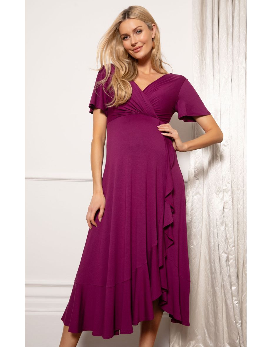 Waterfall Midaxi Dress (Plum Wine)