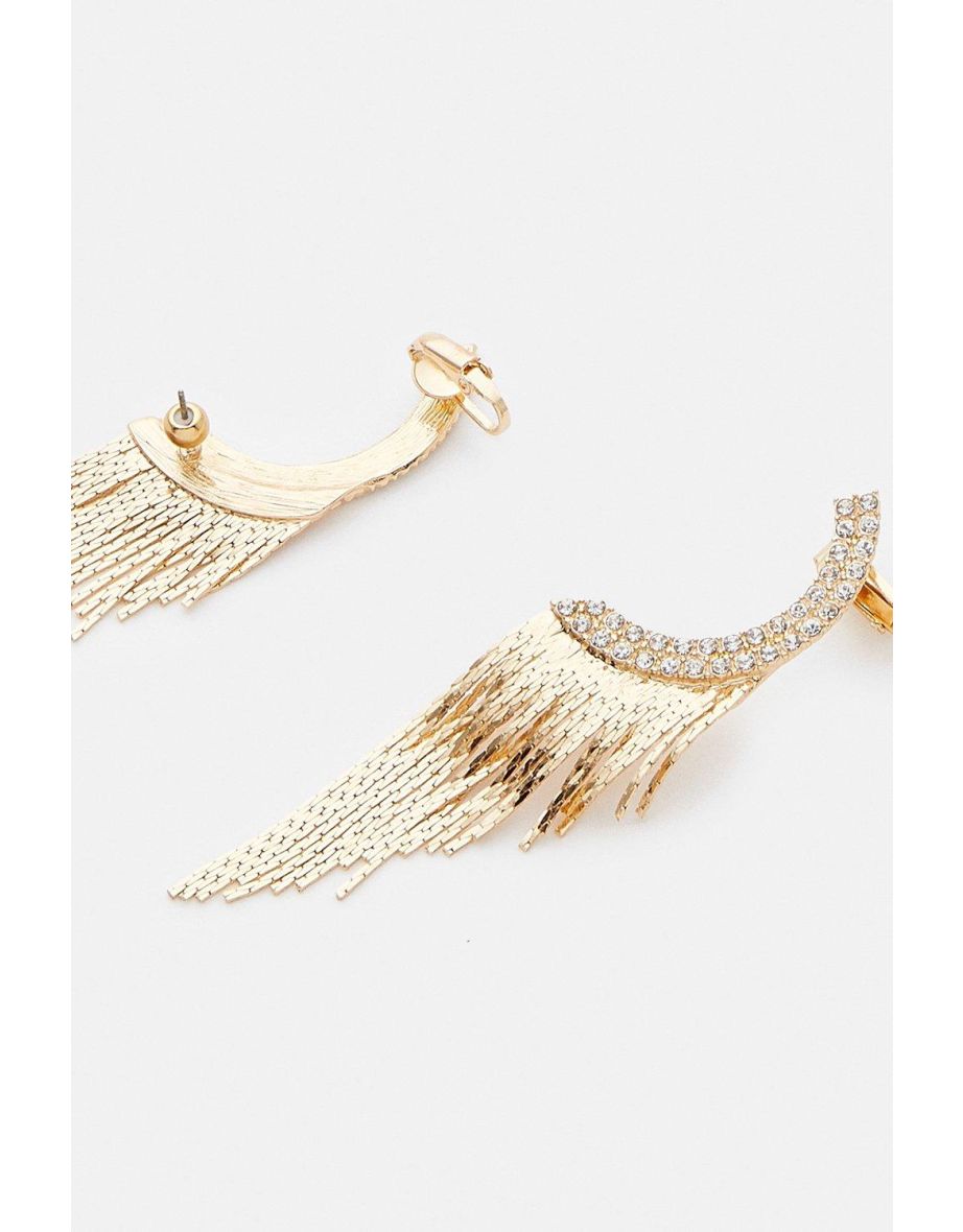 Gold Drop Ear Cuff Earrings - 3