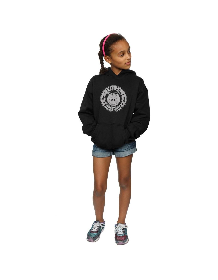 Disney Girls Toy Story Evil Dr Pork Chop Logo Hoodie - Black - 3
