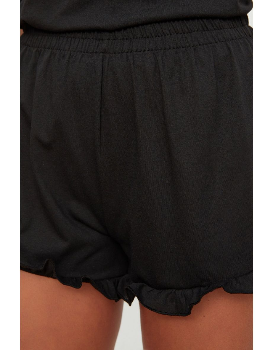 Pajama Set - Black - Plain - 5