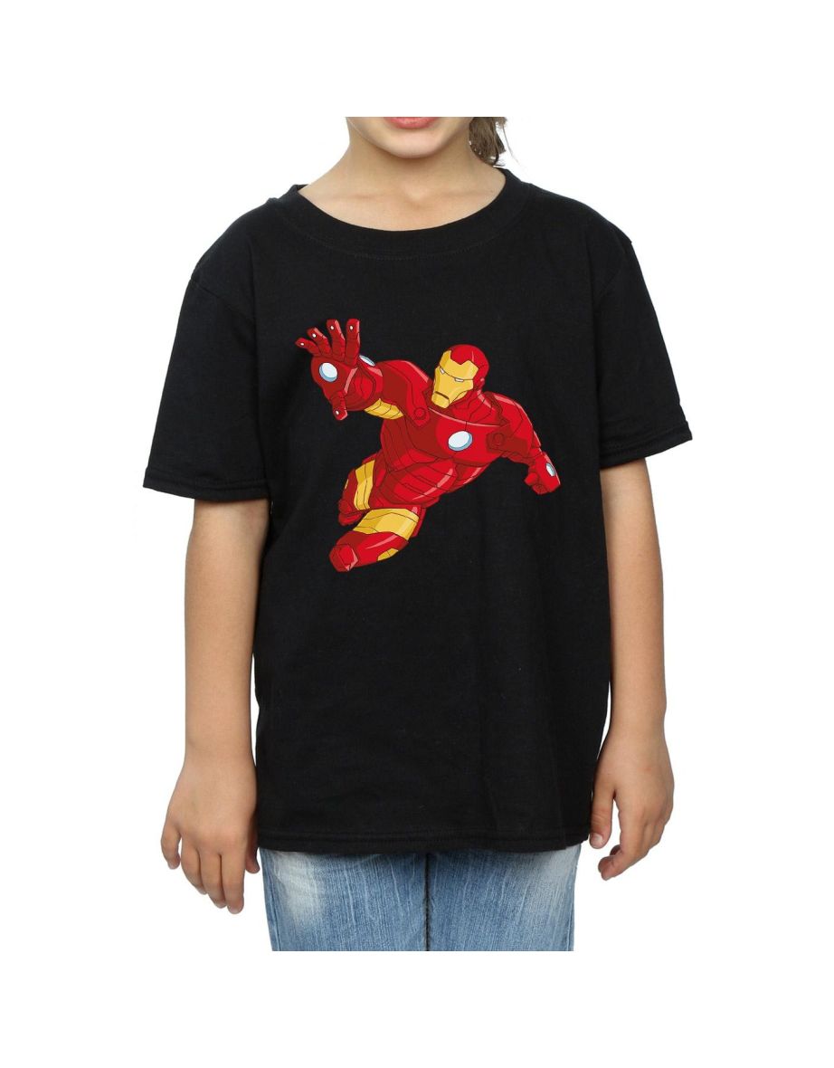 Marvel Girls Iron Man Simple Cotton T-Shirt - Black - 3