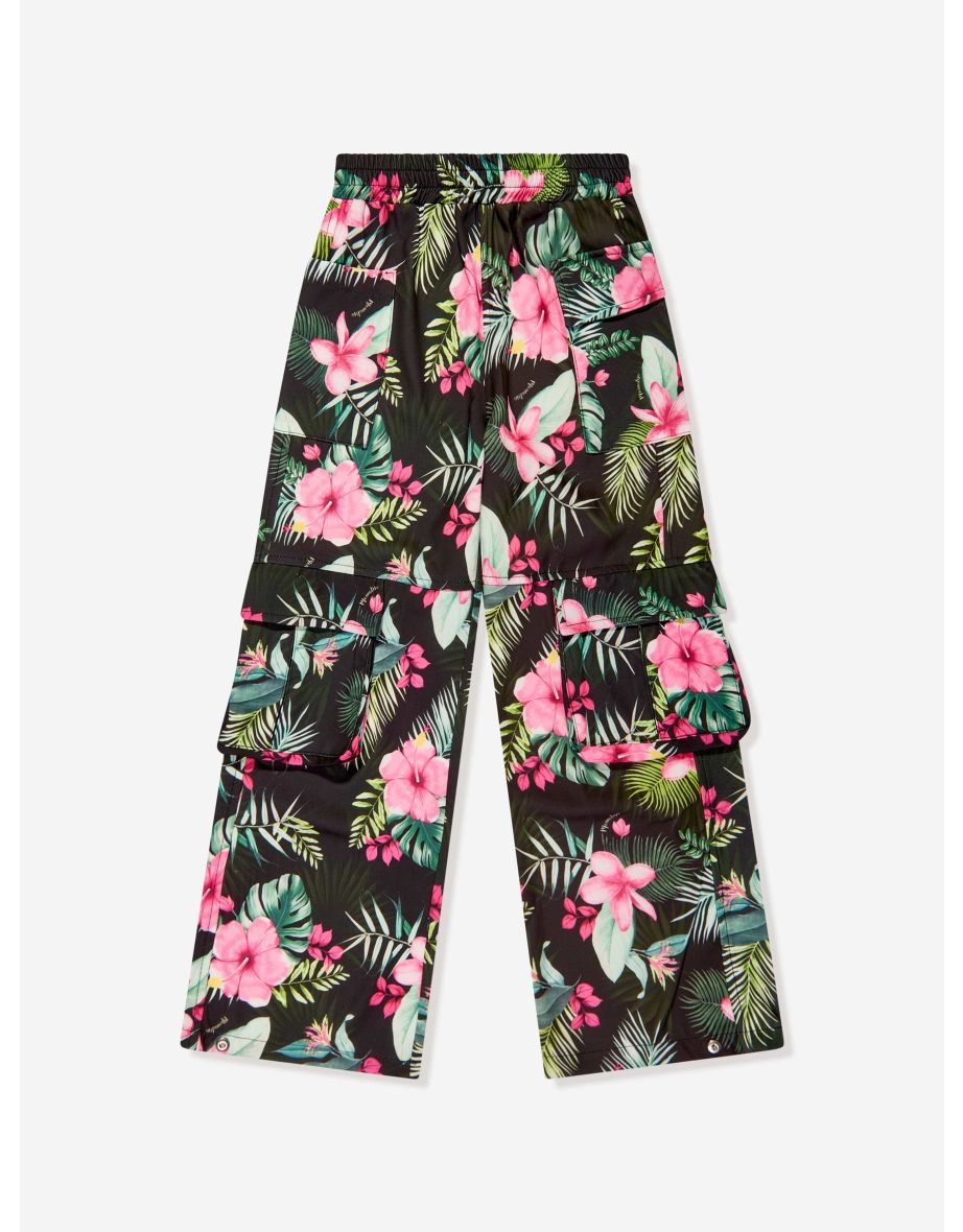 Girls Jungle Cargo Trousers in Black