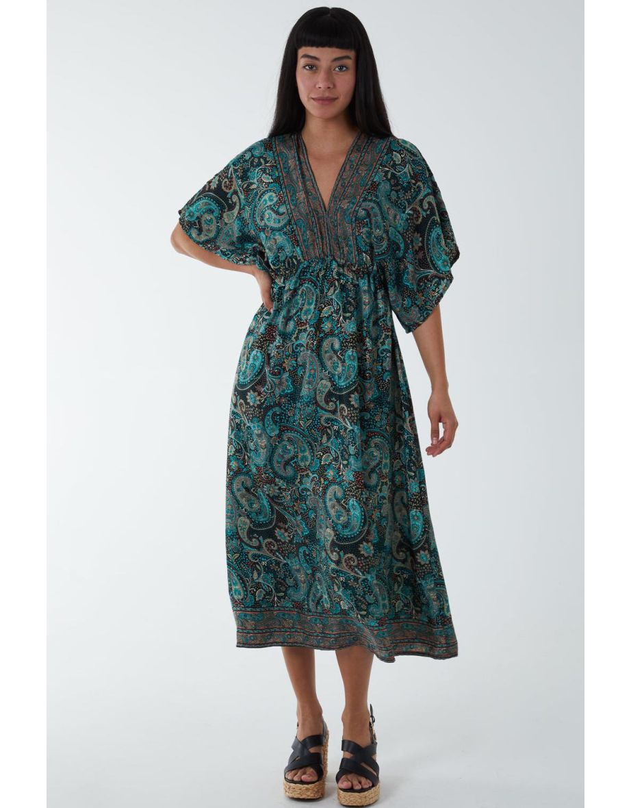 Shop Kimono Sleeve Midi Dress Online in Bahrain VogaCloset