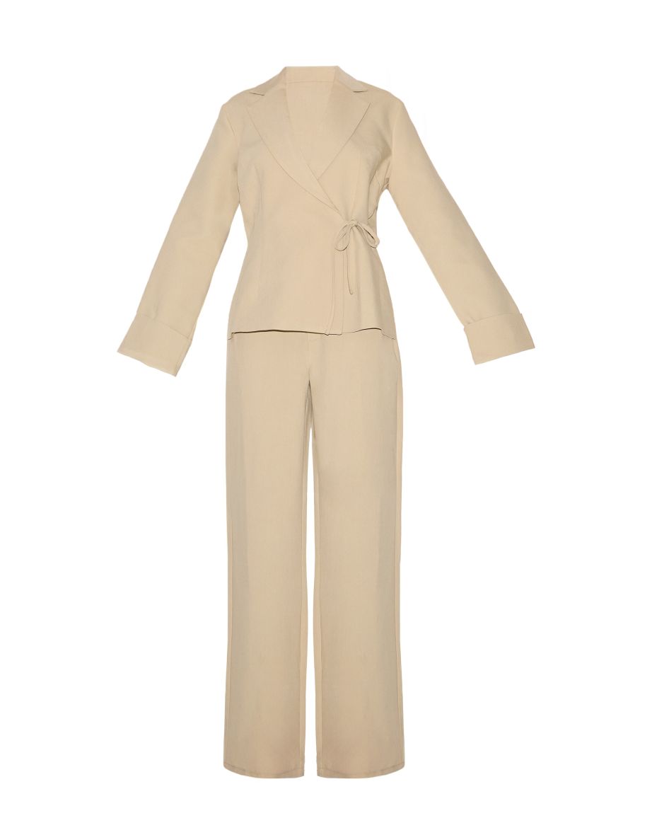 Clay Premium Woven Tie Side Blazer Jumpsuit - 4