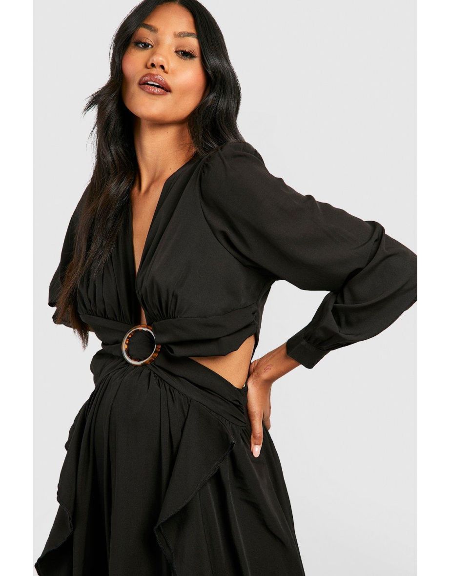 Maternity Cut Out Maxi Dress - black - 3
