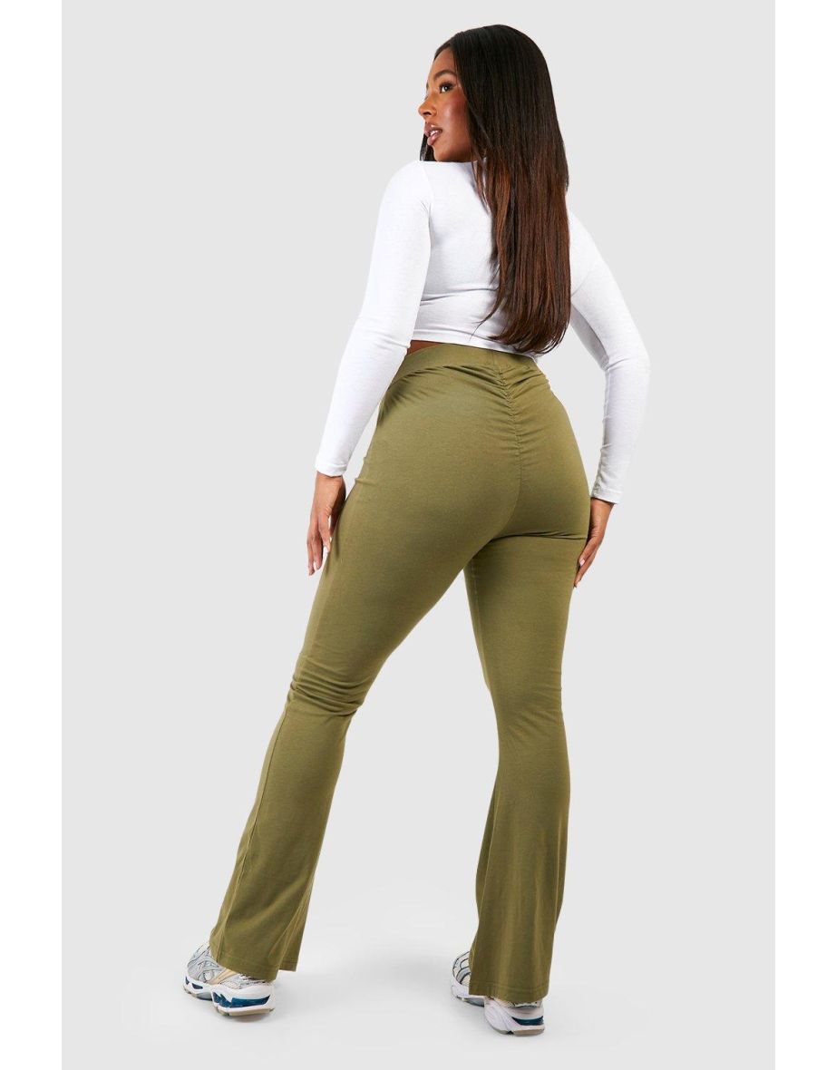 Tall Cotton Jersey Ruched Booty Boosting Flares