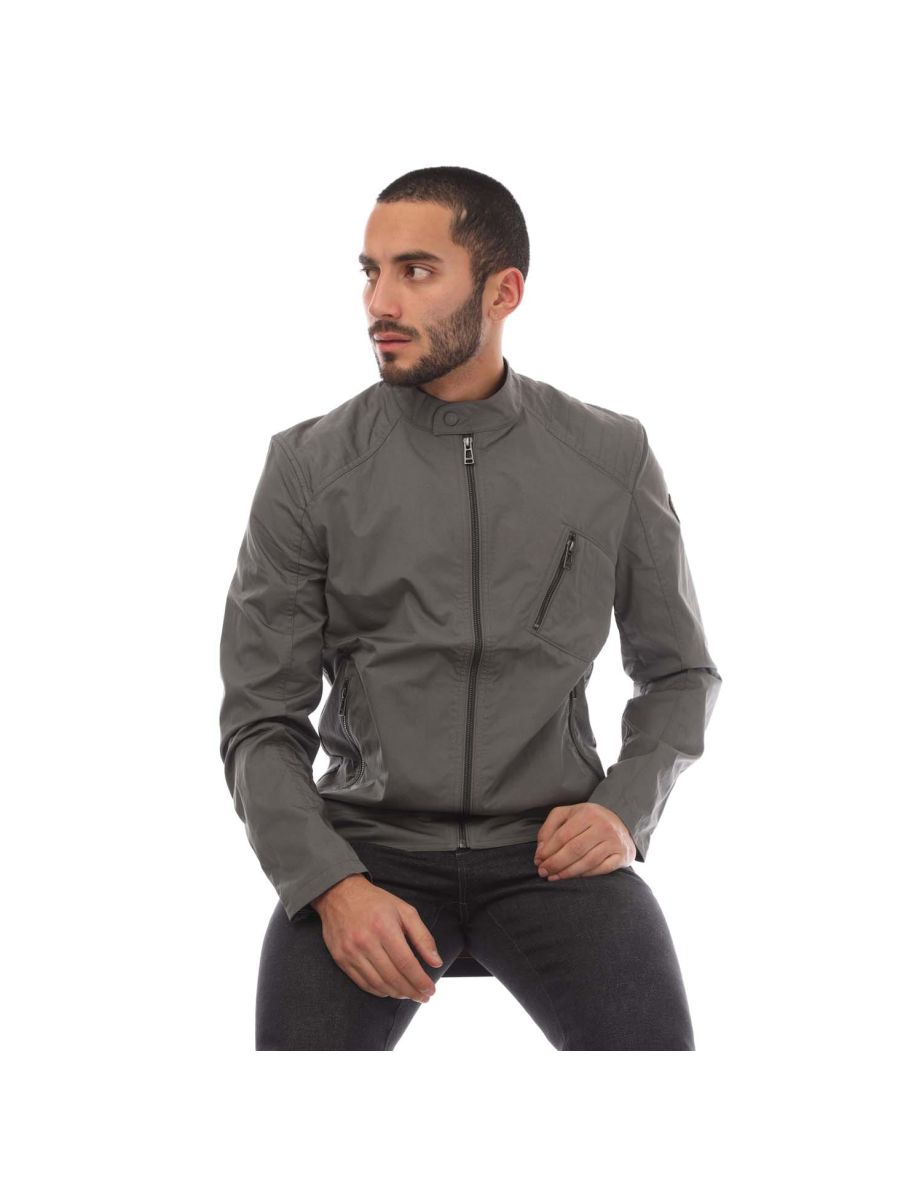 Men's Belstaff Cotton Gabardine V Racer Jacket in Grey - 3