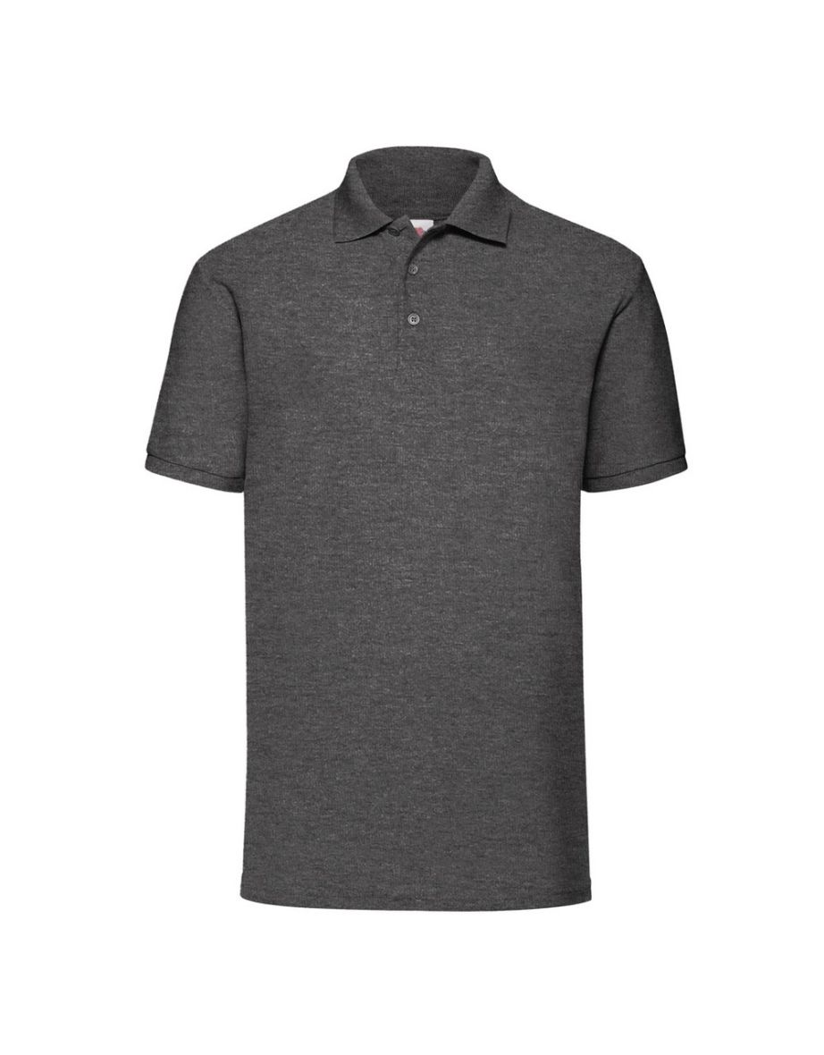Fruit Of The Loom Mens 65/35 Pique Short Sleeve Polo Shirt - Dark Heather