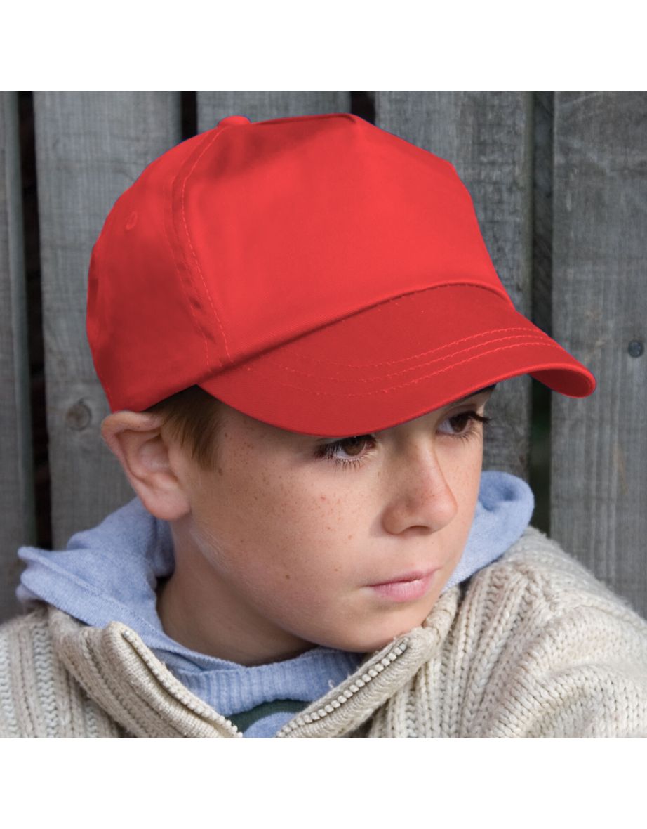 Result Unisex Childrens/Kids Plain Basebll Cap - Red - 1