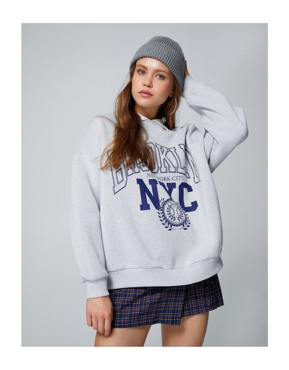 Oversized college sweater sale