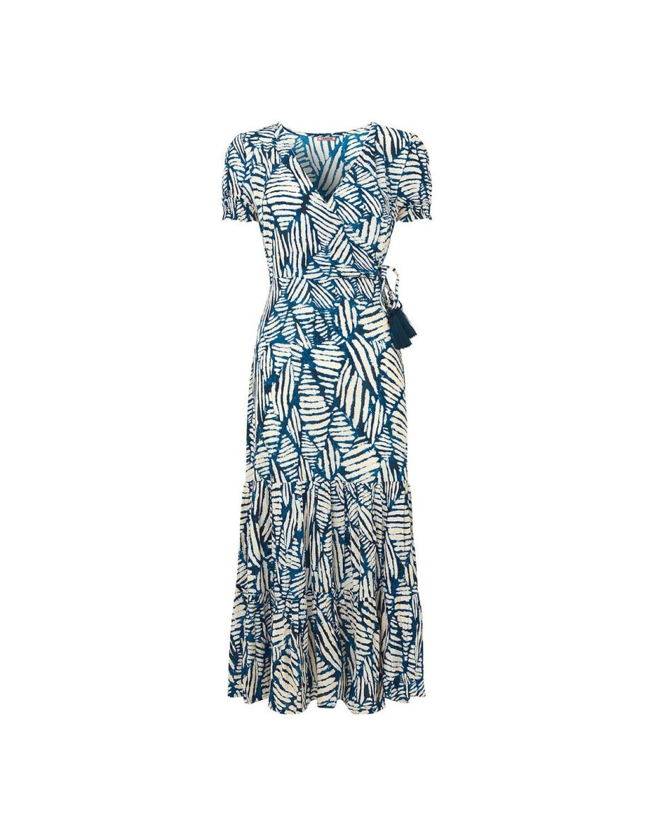 Summer Printed Midaxi Dress with V-Neck - 4
