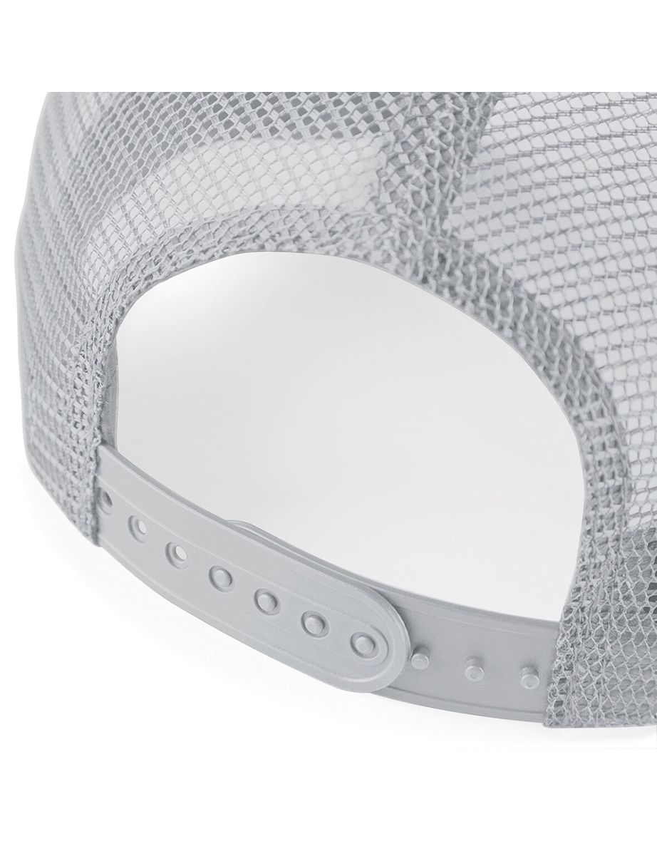 Beechfield Mens Half Mesh Trucker Cap / Headwear - Light Grey/Light Grey - 3