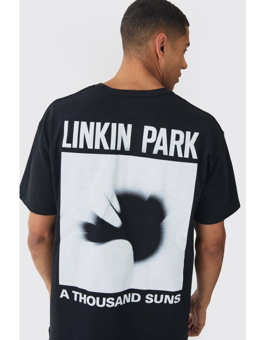Oversized Linkin Park Band License Print T-Shirt - black