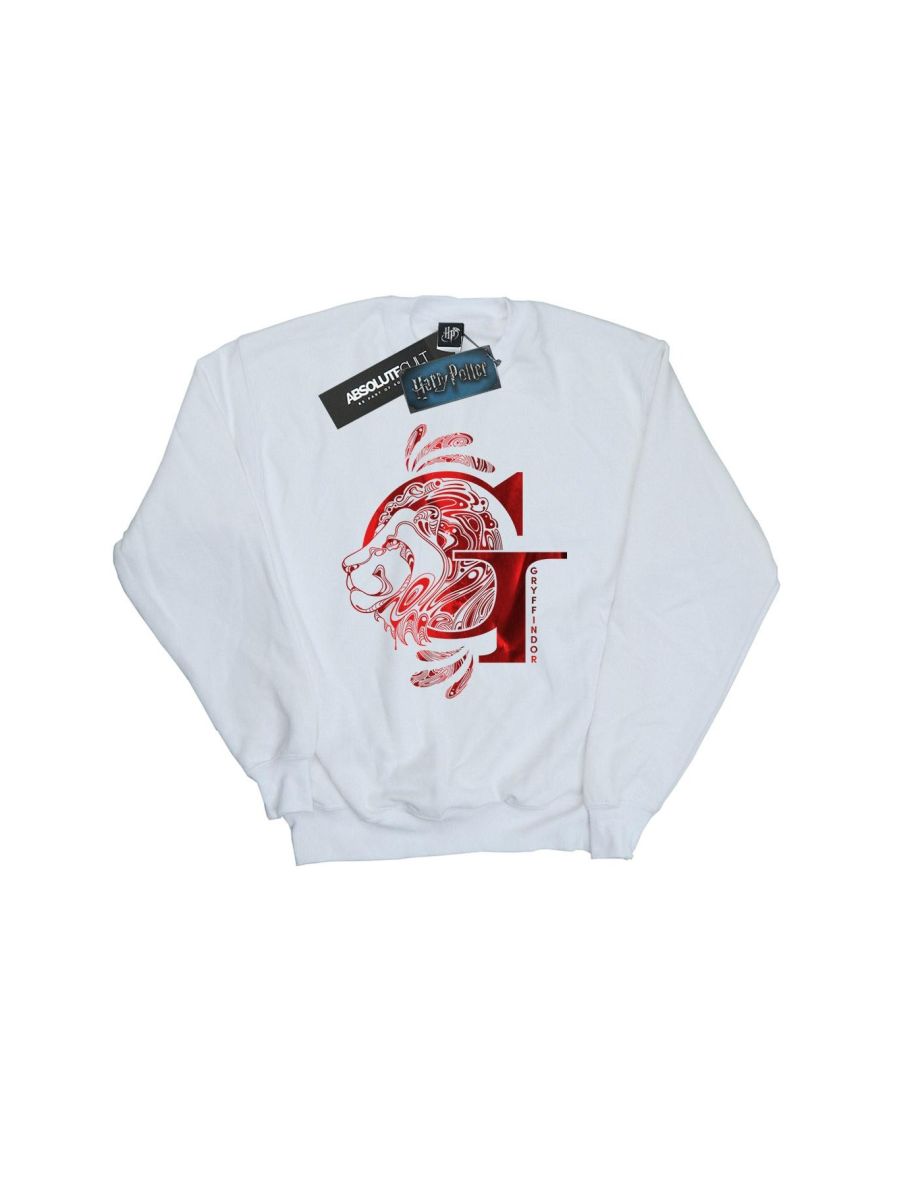 Harry Potter Boys Gryffindor Lion Sweatshirt - White - 3