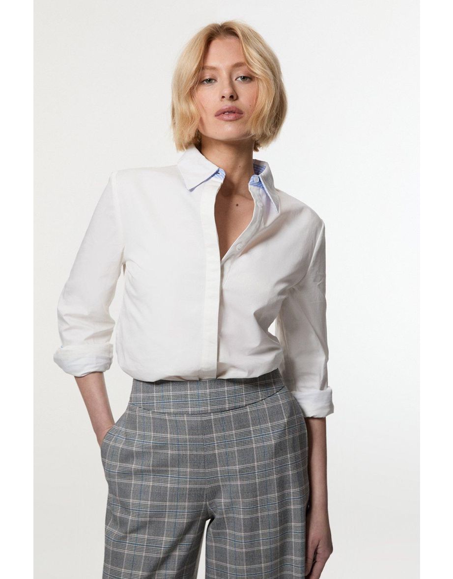 Cotton Contrast Tailored Shirt