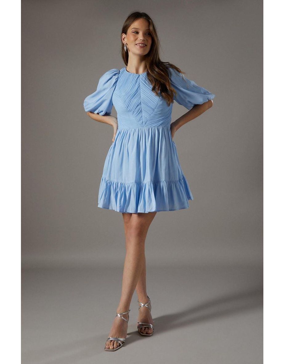 Baby Pleat Organza Mini Dress