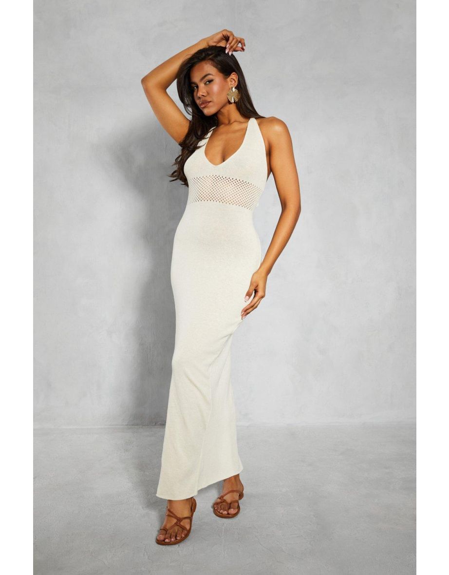 Halter Neck Beach Knit Maxi Dress