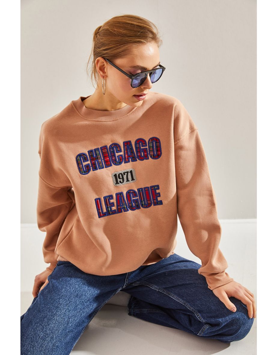 Women's Chicago Printed Three Thread Raised Sweatshirt - 5
